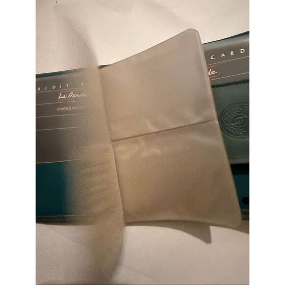 Vintage La Garde by Rolfs Women's Cowhide Leather Purse Wallet Green NWOT - Picture 4 of 10